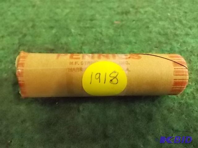 lot 45 image: Full Roll Of Cents 1918...