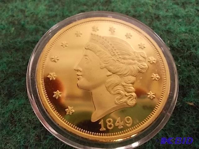lot 59 image: 1849 $20 Gold Piece Commemorative COPY Layere...