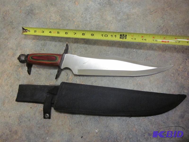lot 25 image: Very large 17 inch Chiaway wood handle knife ...
