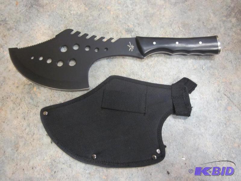 lot 26 image: Large 16 inch razor sharp Tacassault hatchet ...