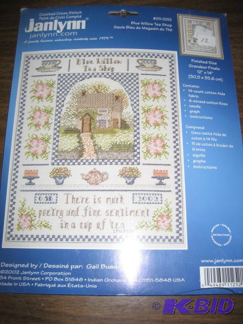 JANLYNN CROSS STITCH BLUE WILLOW TEA SHOP # 4...