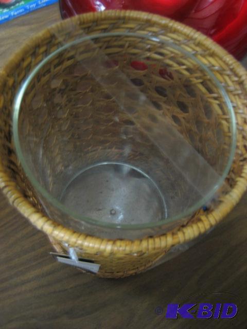 SMALL WICKER TRASH BIN # 47...