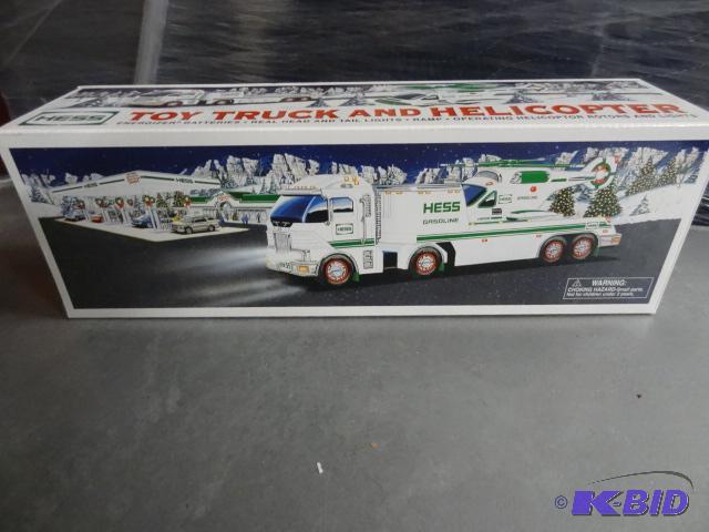 lot 143 image: Hess Gasoline Toy Truck and Helicopter...