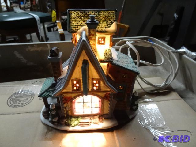 lot 2 image: Enchanted Forest Porcelain Lighted Glass Wind...
