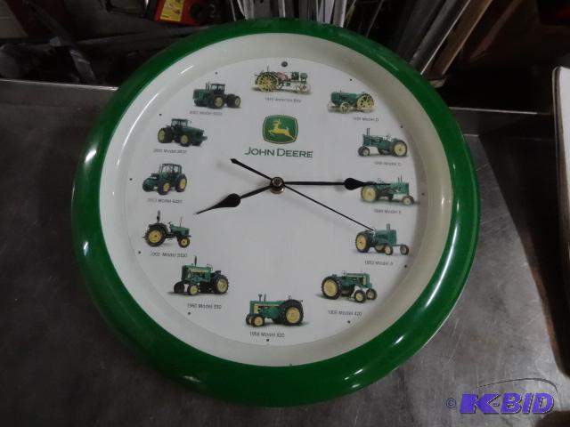 lot 201 image: 13" John Deere Clock...