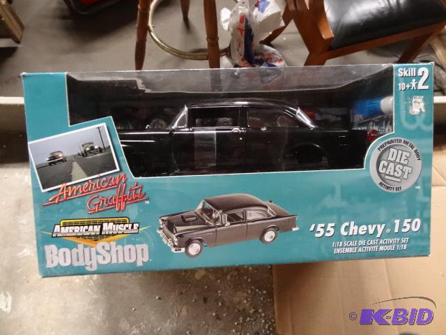 lot 27 image: American Graffiti 55 Chevy 150. 118 Scale Di...