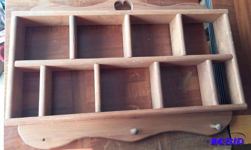 lot 55 image: Large lot of wooden hanging shelves...