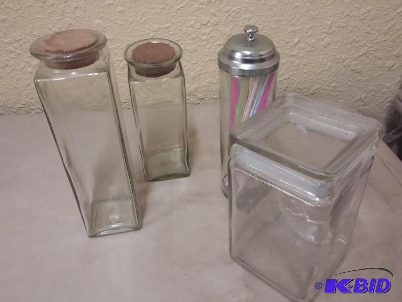 lot 56 image: Glass Bottles for storage as shown...