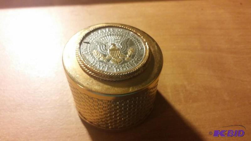 Stamp Roll Holder 50 cent piece, gold embosse...