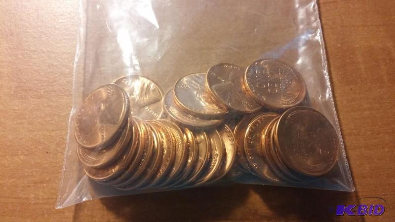 Lot of 1955 Brilliant wheat pennies...