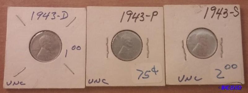Large lot of 1943 War Time Steel Pennies...