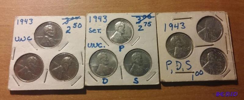 Large lot of 1943 War Time Steel Pennies...