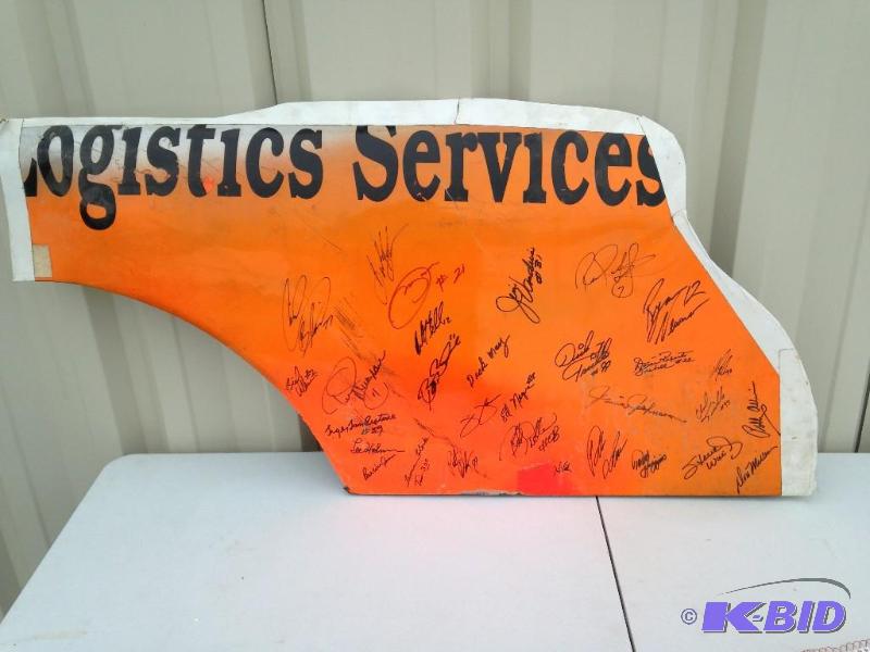 lot 121 image: Rear Quarter Panel Signed by Chad & Dick Trickle, Jimmie Johnson, Bobby Allison and others