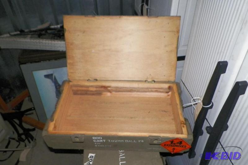 lot 18 image: Military Ammo Box Wood 25 x 14 x 6 inches