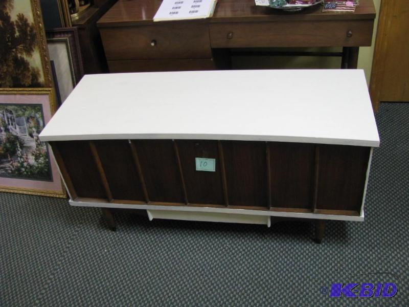 lot 10 image: mid century Lane ceder chest partially painte...