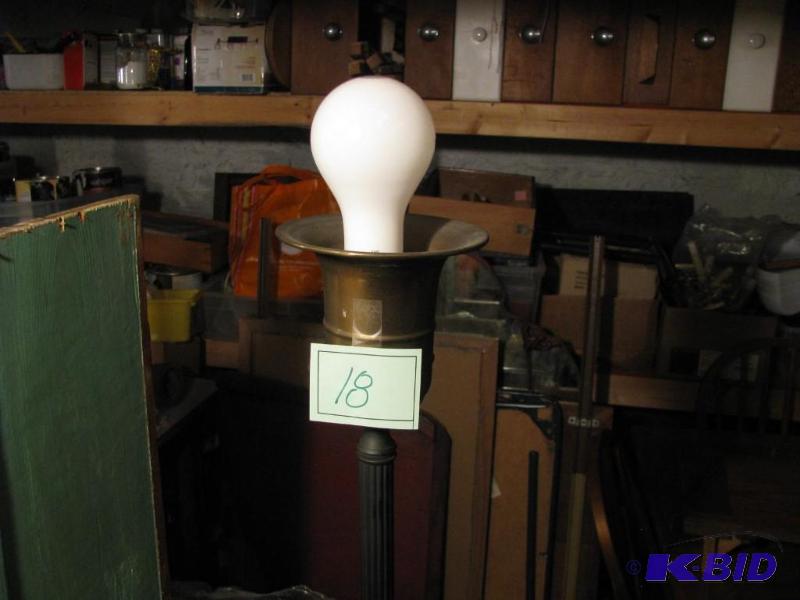 lot 18 image: black decorative antique floor lamp with one ...