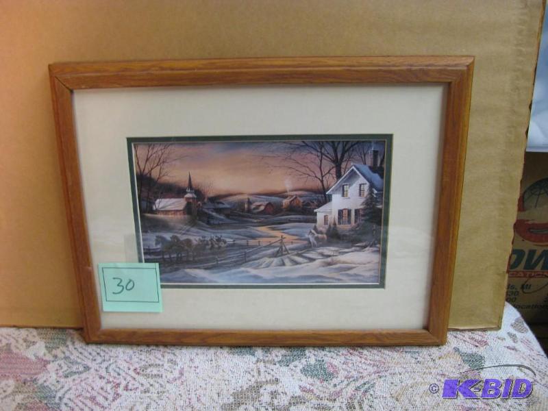 lot 30 image: Terry Redlin Winter scene...