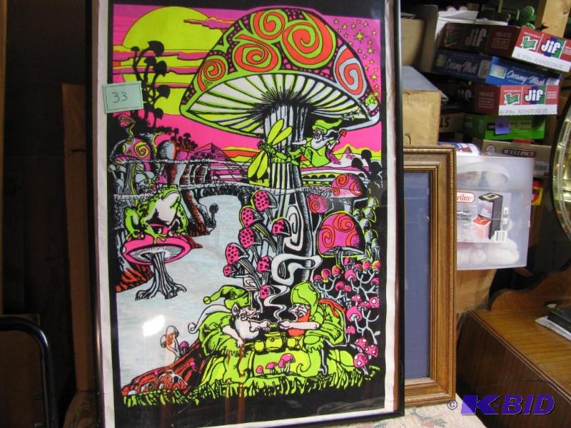 lot 33 image: Mushroom magic #901-- J. Charron-- Black ligh...