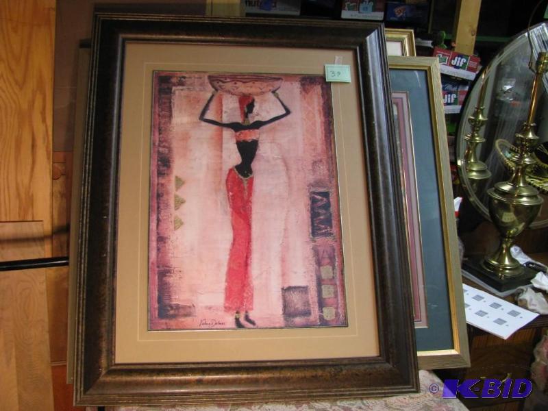 lot 39 image: nicely framed art signed by Valerie Delmas...