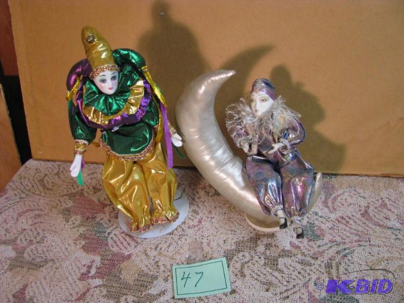 porcelain jester clown dolls