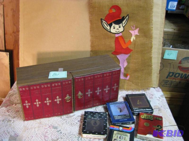 lot 81 image: vintage 8track tapes and medieval looking cas...