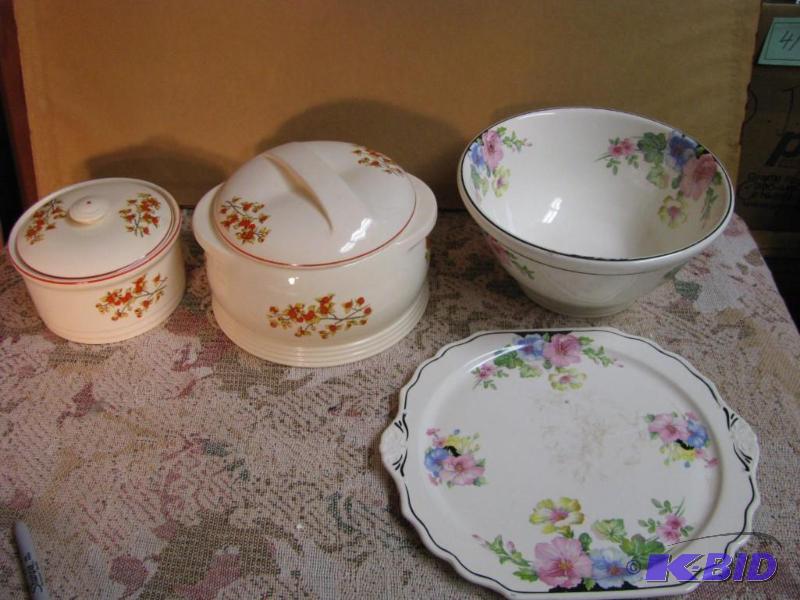 lot 85 image: vintage serving items Harker pottery co and U...