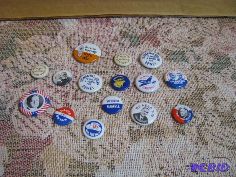 lot 94 image: vintage political buttons (15)...