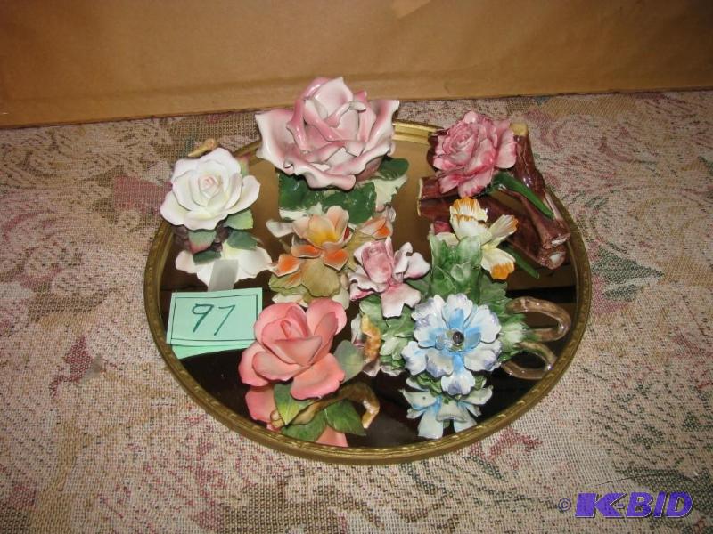 lot 97 image: large lot of floral Napoleon capodimonte piec...
