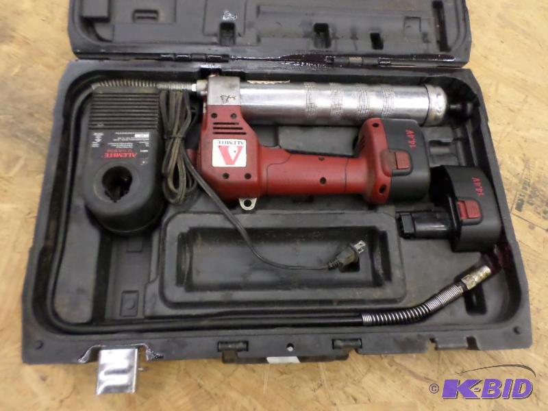 lot 108 image: Alemite Cordless Grease Gun Set...