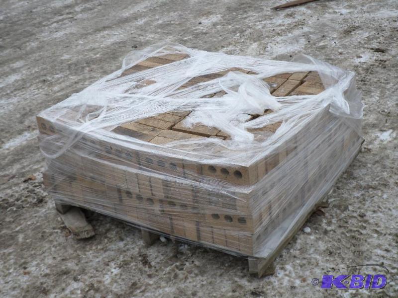 lot 12 image: Pallet Of 3-Hole Unused Brick, (4) Layers Of ...
