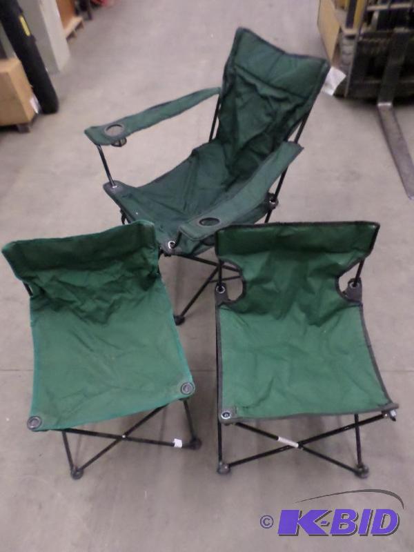 lot 121 image: (3) Folding Camp Chairs...