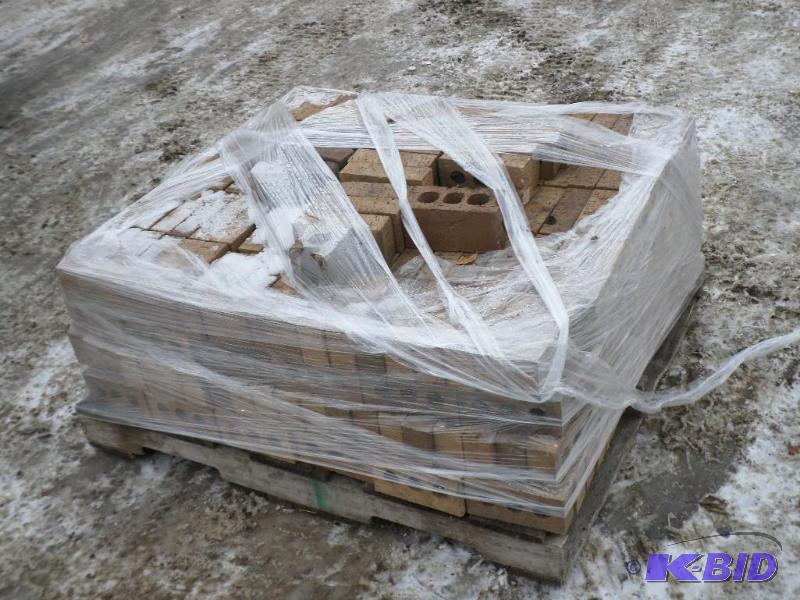 lot 14 image: Pallet Of 3-Hole Unused Brick, (4) Layers Of ...