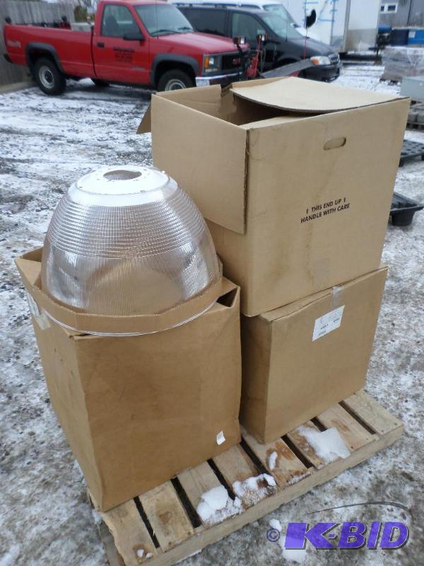 lot 16 image: (4) New Hubbell 22" Plastic Light Domes ...
