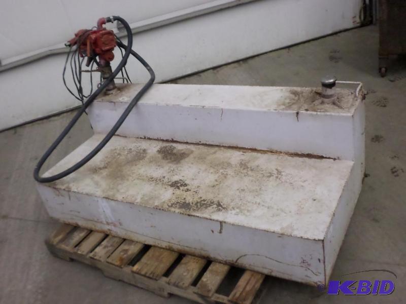 lot 26 image: 100-Gallon Industrial Steel Fuel Tank With Be...