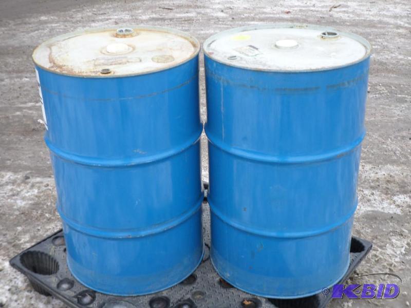 lot 4 image: (2) Steel Sealed-Lid 55-Gallon Barrels...