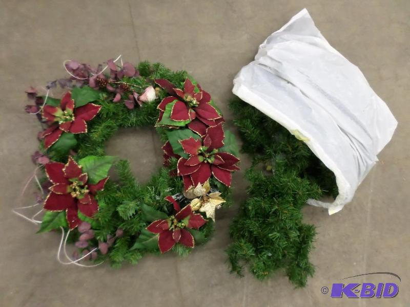 lot 62 image: (1) Wreathe & (1) Bag Of Holiday Dcor...
