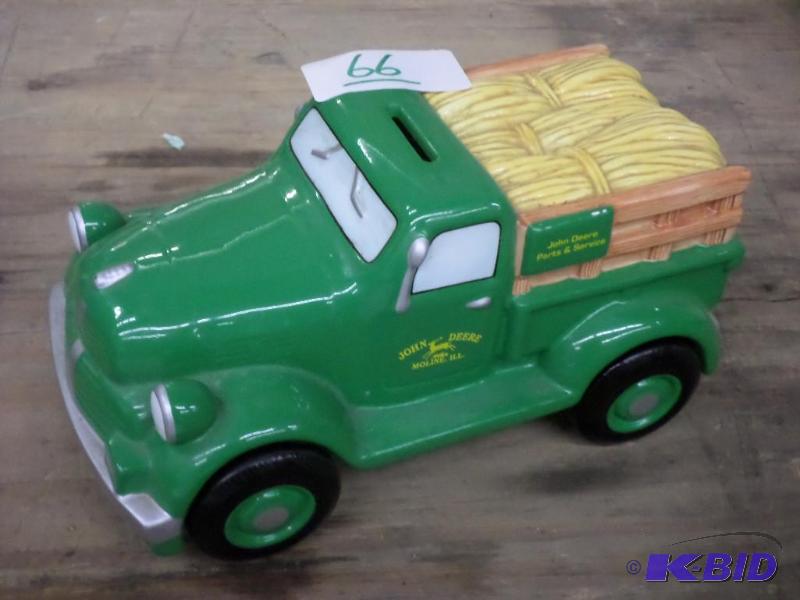lot 66 image: John Deere Parts Truck Coin Bank...