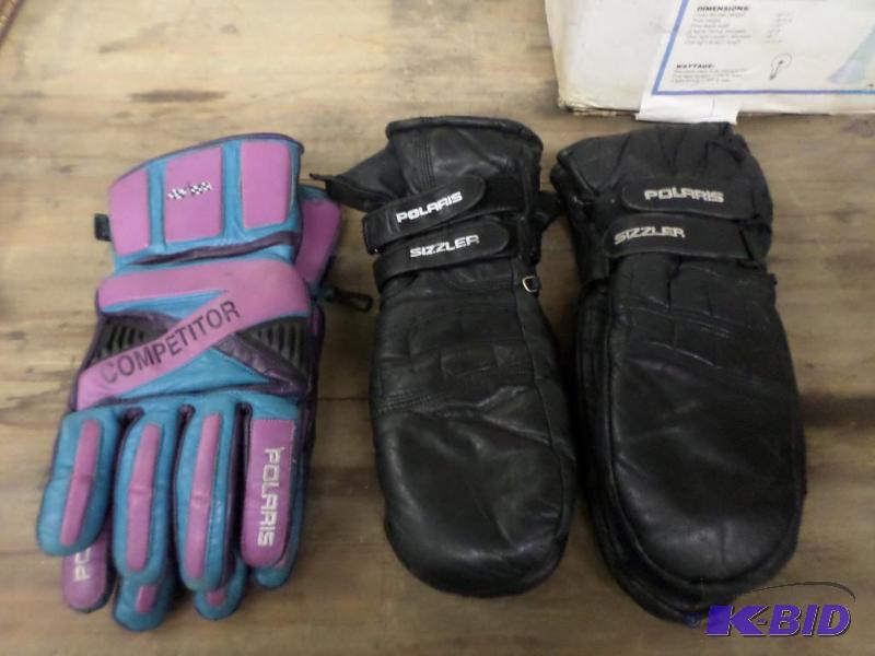 lot 76 image: Box (2) Pairs Of Polaris Snowmobile Mittens &...