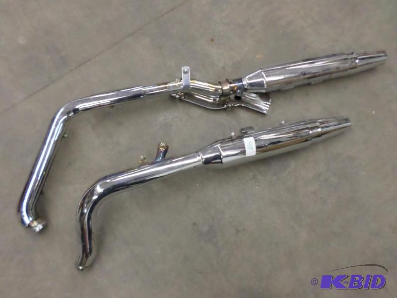lot 84 image: Set Of Chromed Motorcycle Exhaust Pipes...