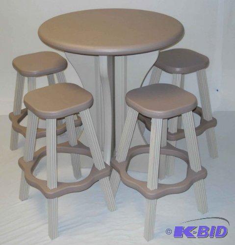 Leisure Accents Round Patio Table, 30 Inches by 36 Inches High, TaupeBeige