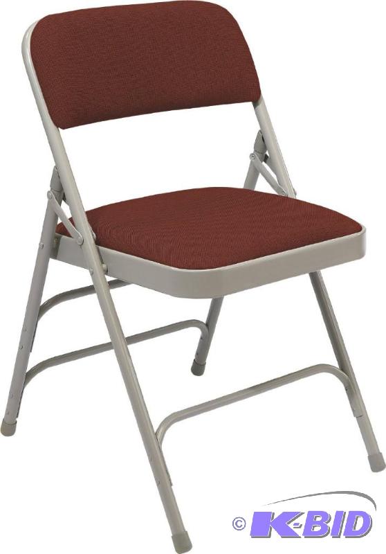 National Public Seating 2300 Series Steel Frame Upholstered Premium Fabric Seat and Back Folding Chair with Triple Brace, 480 lbs Capacity, Majestic CabernetGray (Carton of 4)