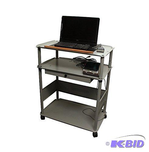 Quartet Euro 43 Inch Wide Screen Monitor Cart, 36 x 45 x 23 Inches, Brushed Silver (PWB1)