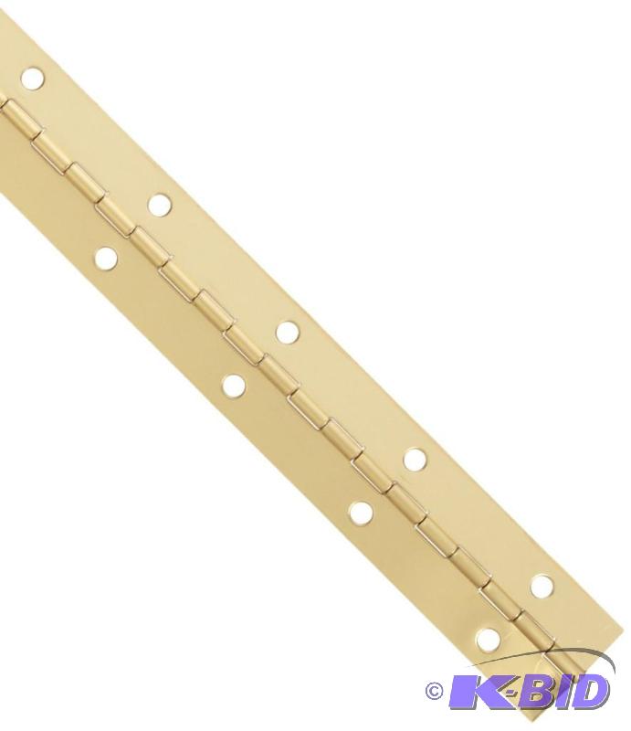 lot 19 image: Steel Continuous Hinge With Holes, Brass Pre-Plated Finish