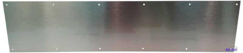 lot 31 image: Don-Jo 90 Metal Kick Plate, Satin Stainless Steel Finish, 34 Width x 16 Height, 364 Thick