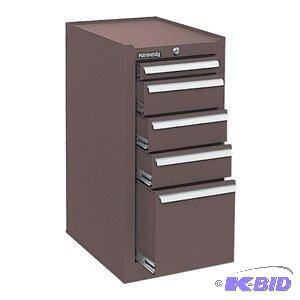 Side Tool Cabinet, 5 Drawer, 20 In D, Brown