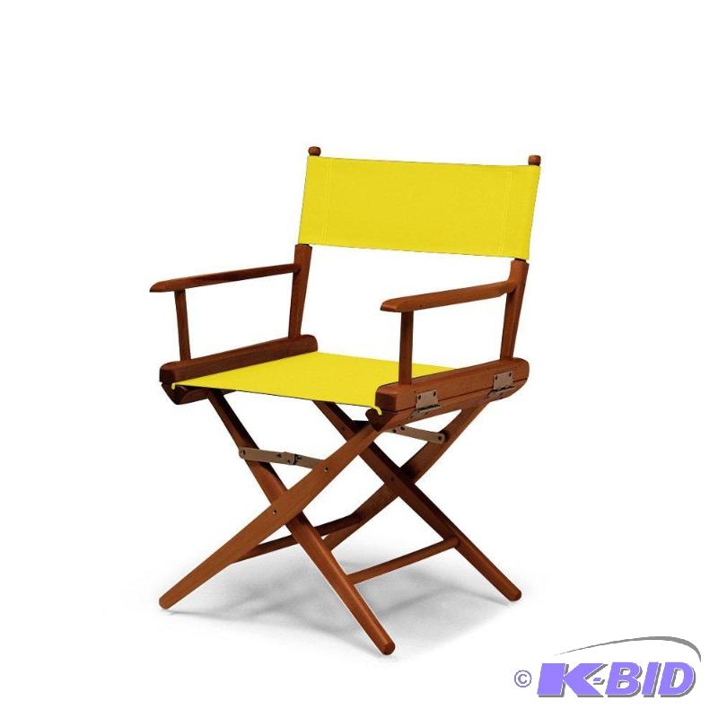 Telescope Casual World Famous Dining Height Director Chair, Canary with Walnut Frame