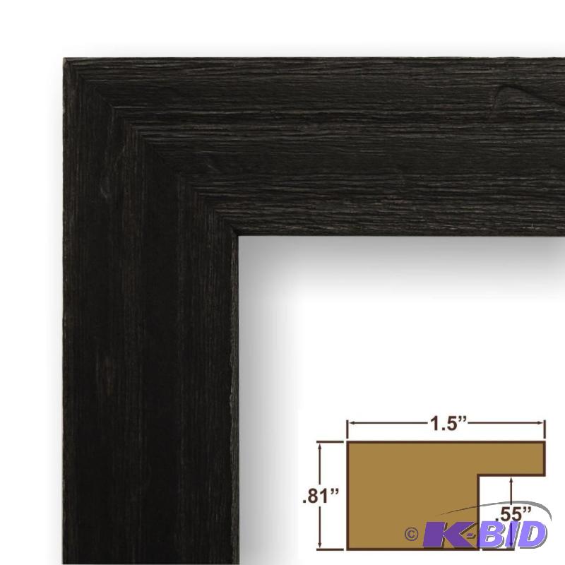 22x34 Poster Frame, Wood Grain Finish, 1.5 Wide, Black, .093 Acrylic, Foamcore (1.5DRIFTWOODBK)