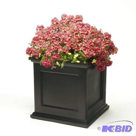 Novelty 18188 Madison 18-Inch Square Planter Black