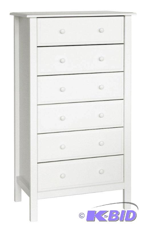 Davinci Jayden 6 Drawer Tall Dresser, White