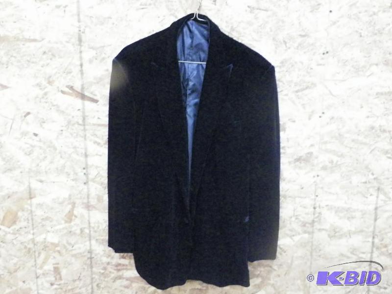 lot 328 image: Black Velvet Suit Coat and Pants